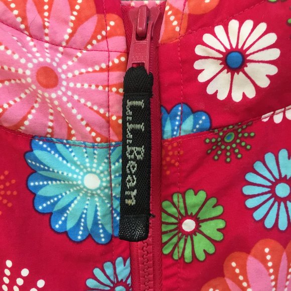 L.L. Bean red spring/fall light hooded jacket - size 5/6 - Picture 2 of 8